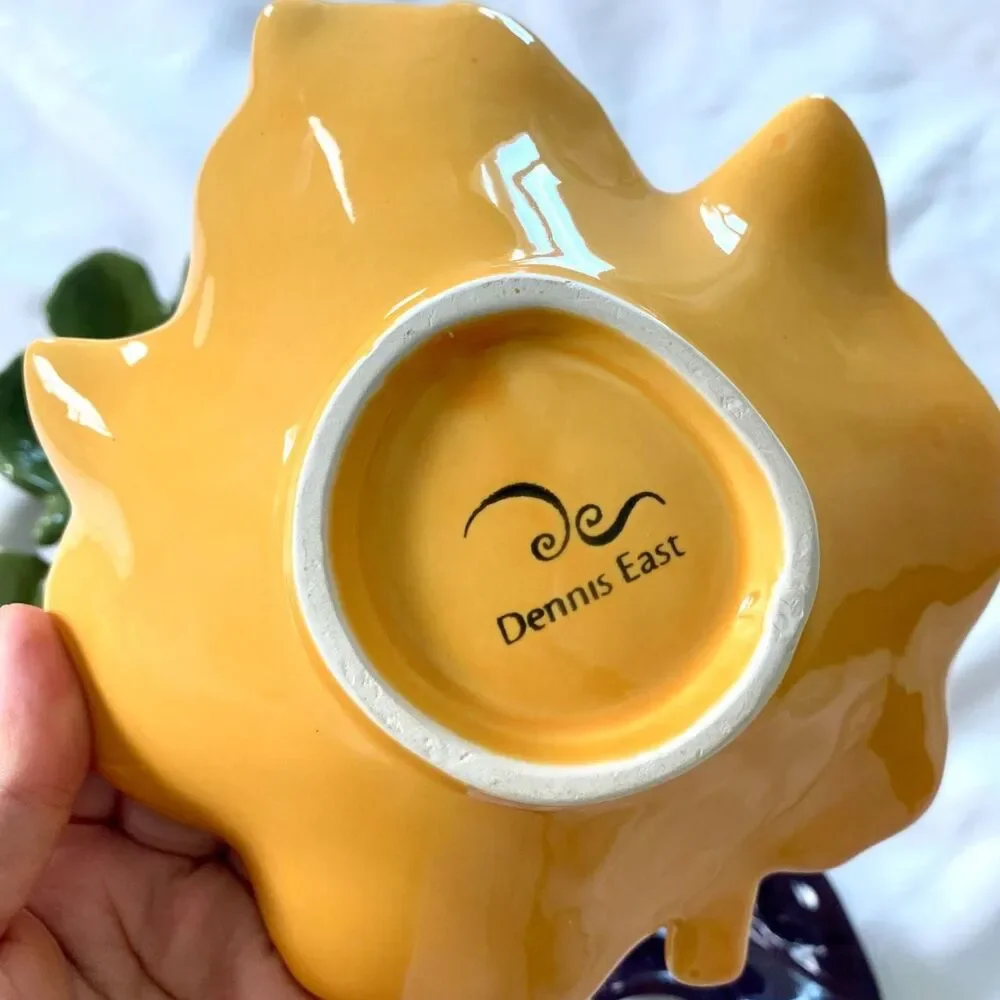 Vintage Cottagecore Lof Of Colorful Leaf Ceramics By Dennis East